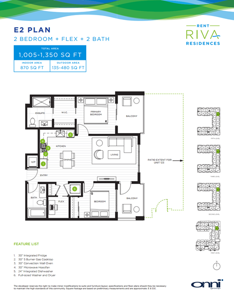 Floor plan for 2 beds, 2 baths, 870 sqft